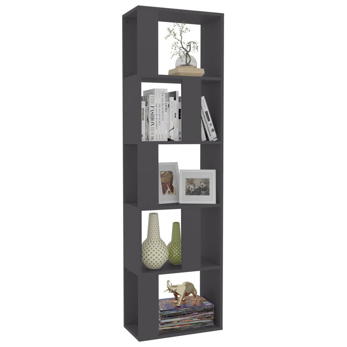 Book Cabinet/Room Divider Gray 17.7"x9.4"x62.6" Chipboard
