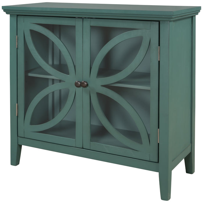 Accent Storage Cabinet Wooden Cabinet with Decorative transparent Door, Modern Sideboard for Entryway, Living Room, Bedroom