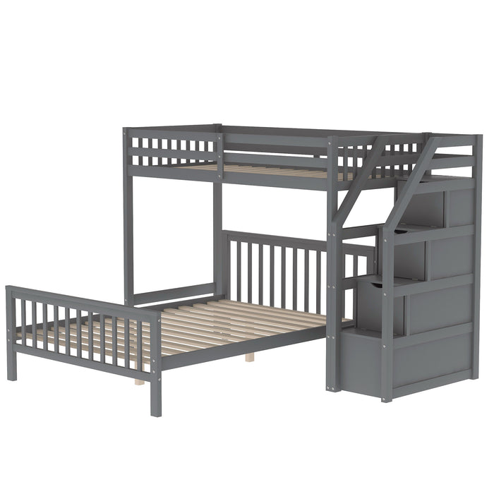 Sleep Crafters Gregorys Twin over Full Loft Bed with Staircase