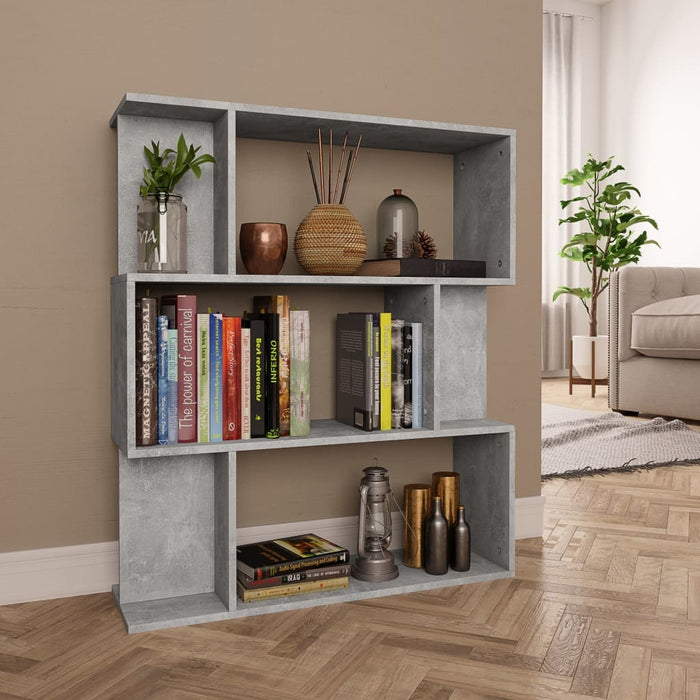 Book Cabinet/Room Divider Concrete Gray 31.5"x9.4"x37.8" Chipboard