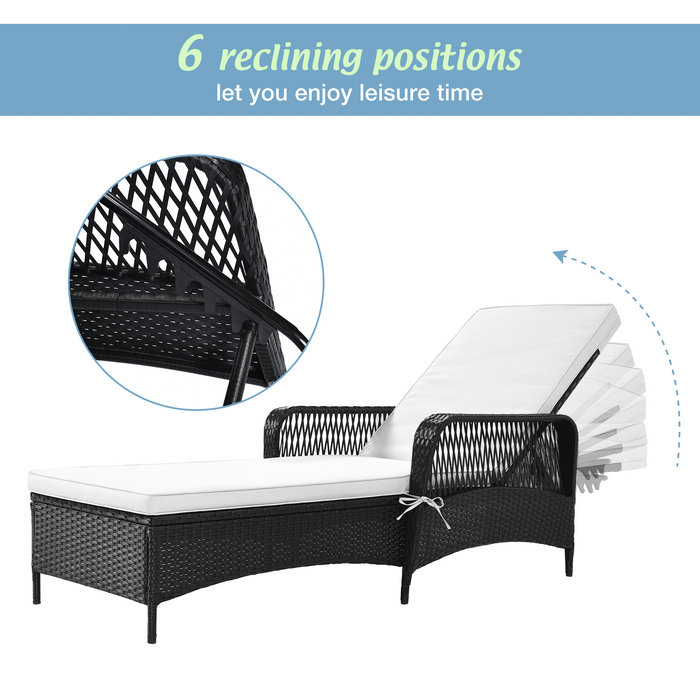 Outdoor patio pool PE rattan wicker chair wicker sun lounger