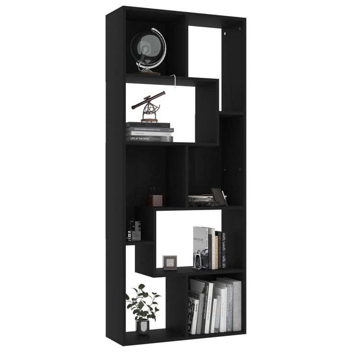 Book Cabinet Black 26.4"x9.4"x63.4"