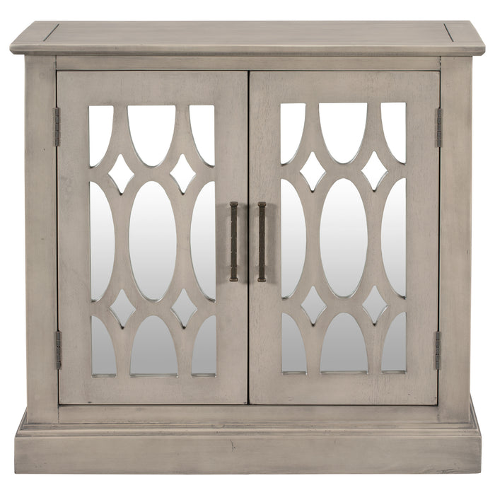 Accent Storage Cabinet Wooden Cabinet with Decorative Mirror Door, Modern Sideboard for Entryway, Living Room, Bedroom