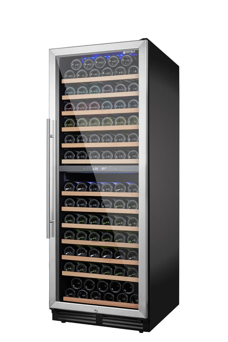 24 inch Wine Cooler Refrigerator, 152 Bottle Large Capacity Fast Cooling Low Noise