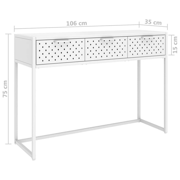 Classic (Large) Console Table White 41.7"x13.8"x29.5" Steel