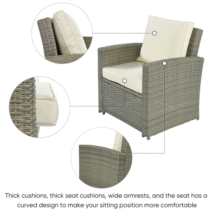 5-Piece Classic Rattan Sectional Seating Group Set