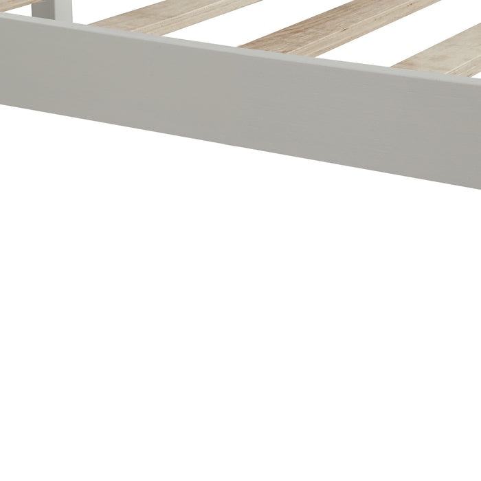 Grenco Full Size Platform Bed Frame with Headboard Wood Slat Support