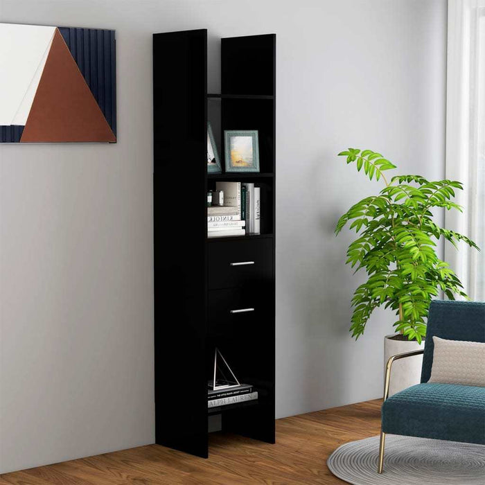 Book Cabinet Black 15.7"x13.8"x70.9" Chipboard