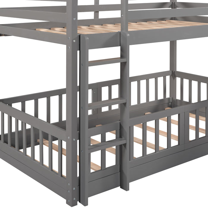 Twin Over Twin Bunk Bed with Slide and Ladder