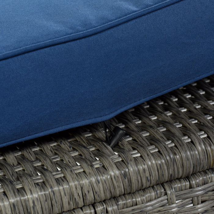 9 Piece Rattan Sectional Seating Group with Cushions and Ottoman, Patio Furniture Sets, Outdoor Wicker Sectional