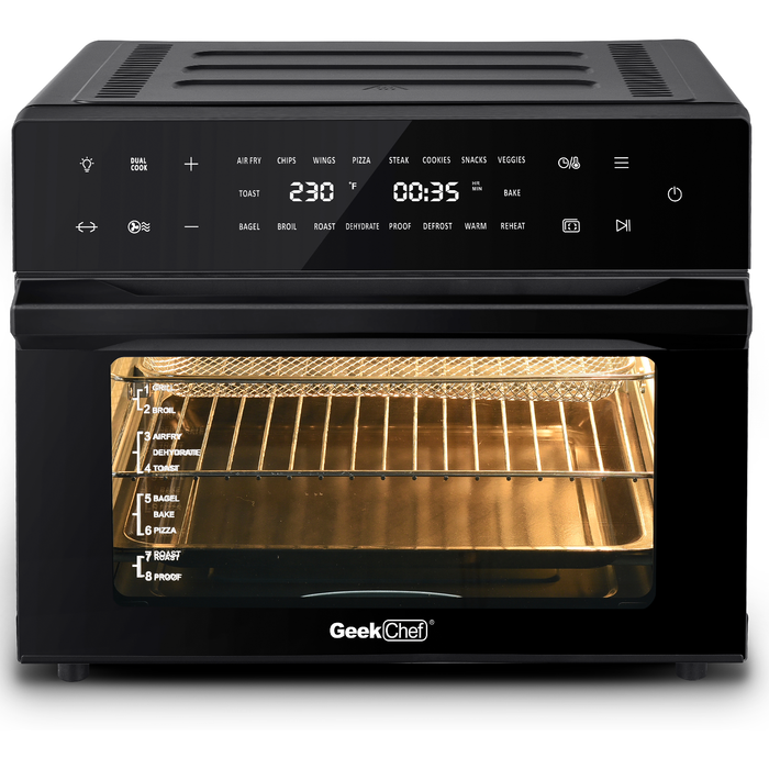 Geek Chef AiroCook 31QT Air Fryer Toaster Oven Combo, with Extra Large Capacity, Family Size, 18-in-1 Countertop Oven--YS