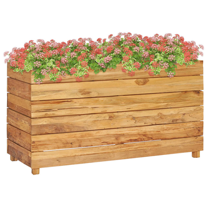 Raised Bed 39.4"x15.7"x21.7" Recycled Teak and Steel