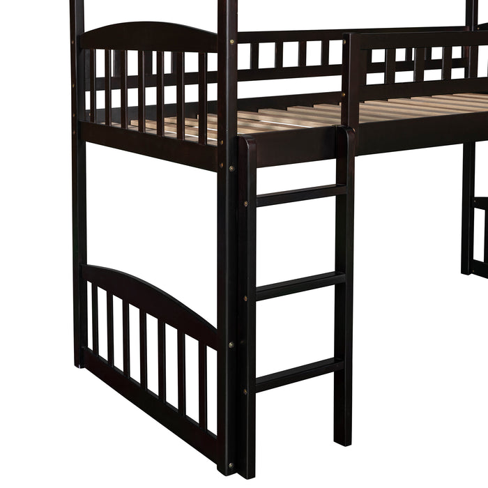 Twin Loft Bed with Slide, House Bed with Slide