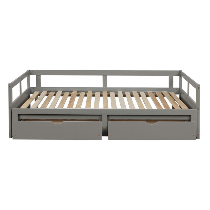 Raymonds Wooden Daybed with Trundle Storage Drawers
