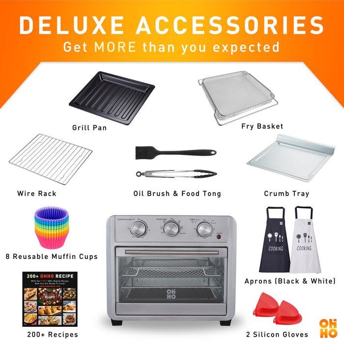 OHHO, Household Multi-Function Air Fryer, Oven, 360° Rotating Roasting, Two Types Optional, 22L