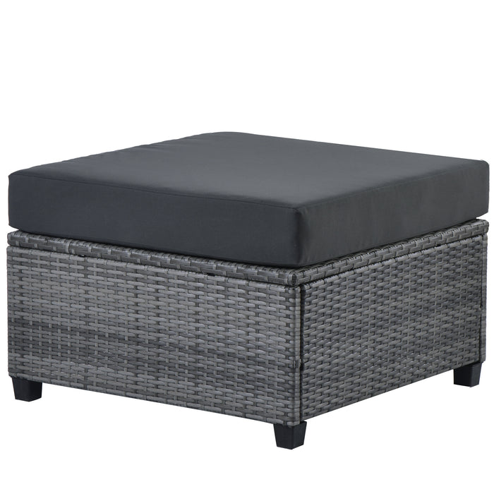 7 Piece Rattan Sectional Seating Group with Cushions, Outdoor Ratten Sofa NEW!