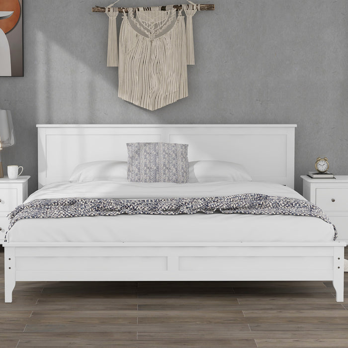 Modern Solid Wood King Platform Bed