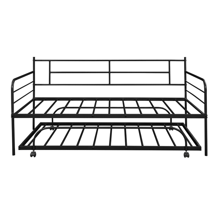 Metal Daybed with Trundle,Twin Size