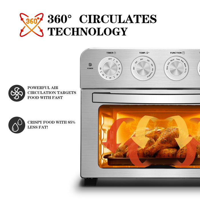 Geek Chef Air Fryer Toaster Oven 6 Slice 24QT Convection Stainless Steel Countertop Oven