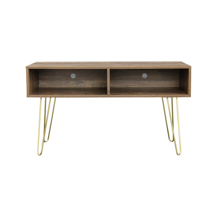 Modern Design TV stand stable Metal Legs with 2 open shelves to put TV, DVD, router, books, and small ornaments,Espresso