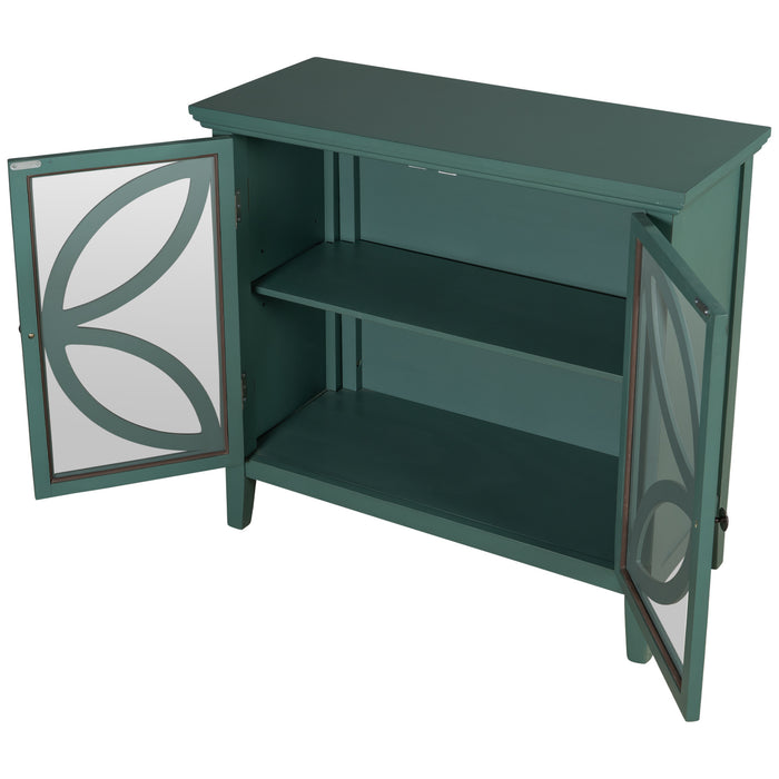 Accent Storage Cabinet Wooden Cabinet with Decorative transparent Door, Modern Sideboard for Entryway, Living Room, Bedroom