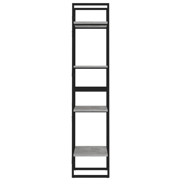 4-Tier Book Cabinet Concrete Gray 15.7"x11.8"x55.1" Chipboard