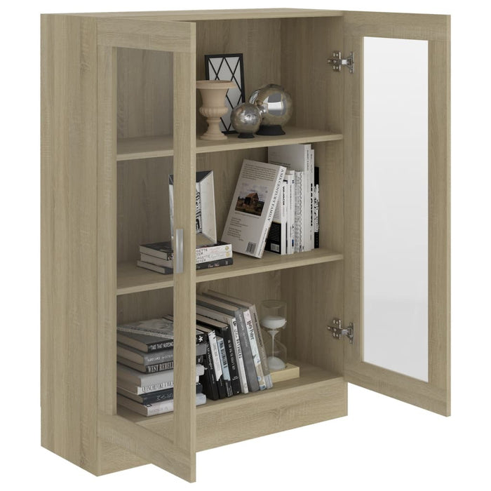 Vitrine Cabinet Sonoma Oak 32.5"x12"x45.3" Chipboard