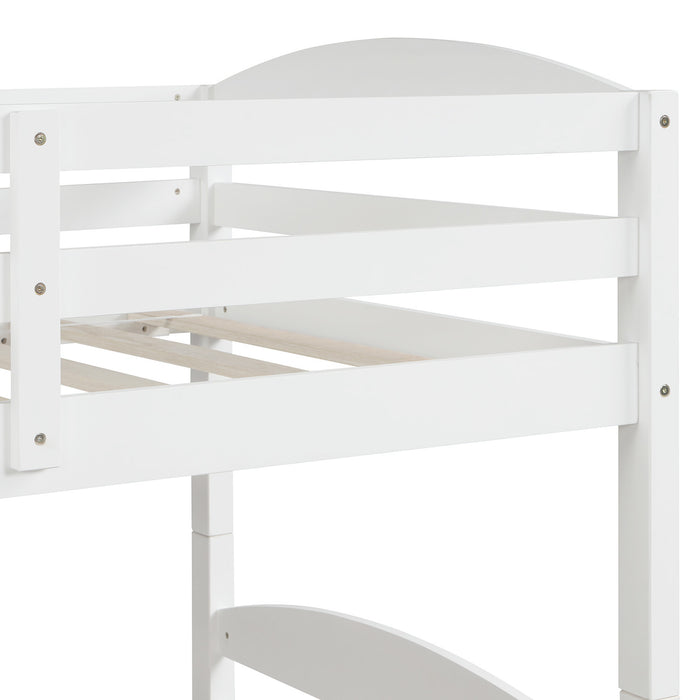Simple Durable Twin L-Shaped Bunk With Trundle