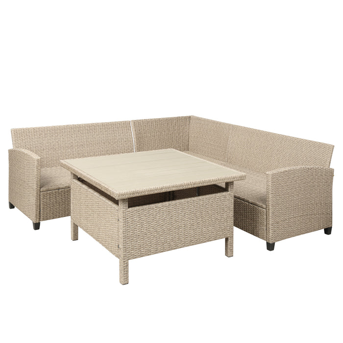 6-Piece Patio Furniture Set Outdoor Wicker Rattan Set