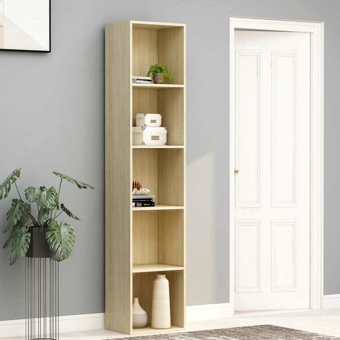 Book Cabinet Sonoma Oak 15.7"x11.8"x74.4" Chipboard