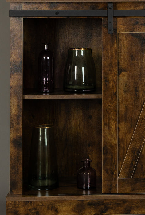 Buffet & Sideboard with Sliding Barn Door Multi-functional Storage Cabinet For Farmhouse