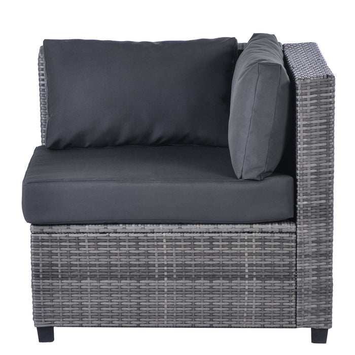 7 Piece Rattan Sectional Seating Group with Cushions, Outdoor Ratten Sofa NEW!