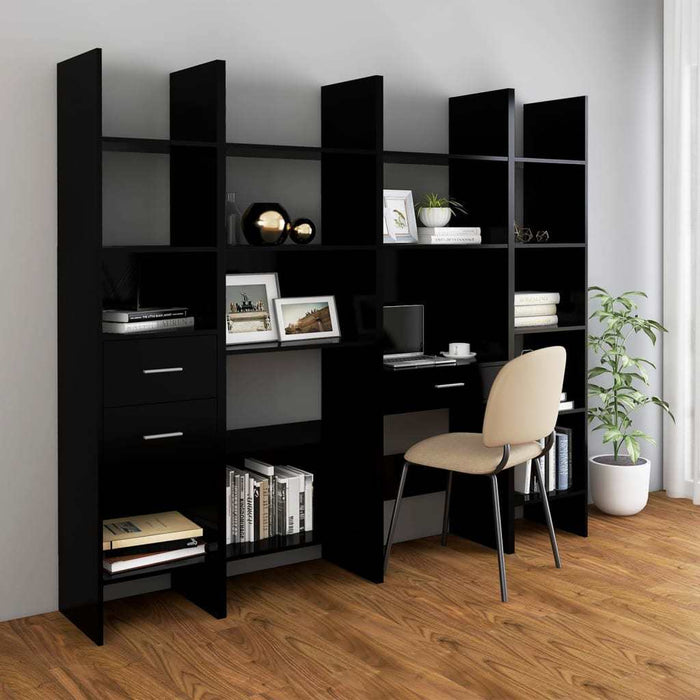 Book Cabinet Black 15.7"x13.8"x70.9" Chipboard