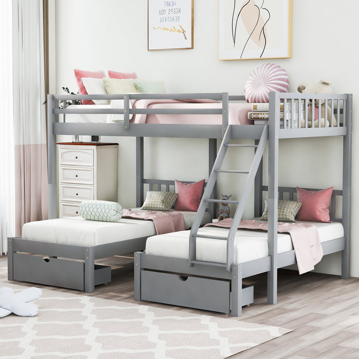 MyRoom Full Over Twin & Twin Wooden Bunk Bed