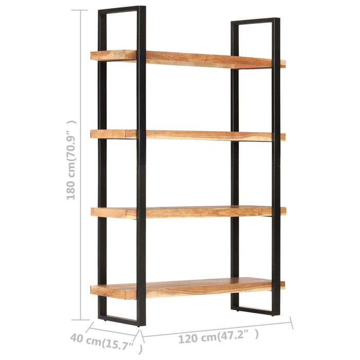 4-Tier Bookcase 47.2"x15.7"x70.9" Solid Acacia Wood