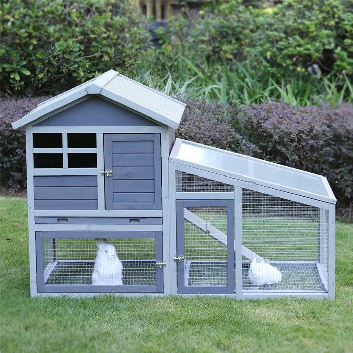 Rabbit Hutch Indoor and Outdoor Rabbit Removable Bottom Wire Mesh