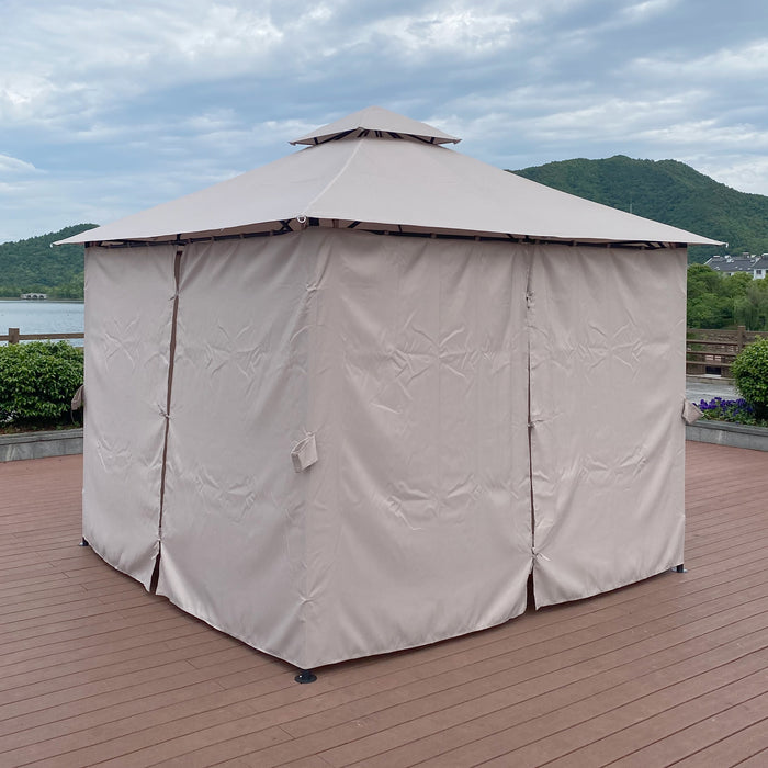 Pergolas Outdoor Shading Gazebo Tent With Curtains