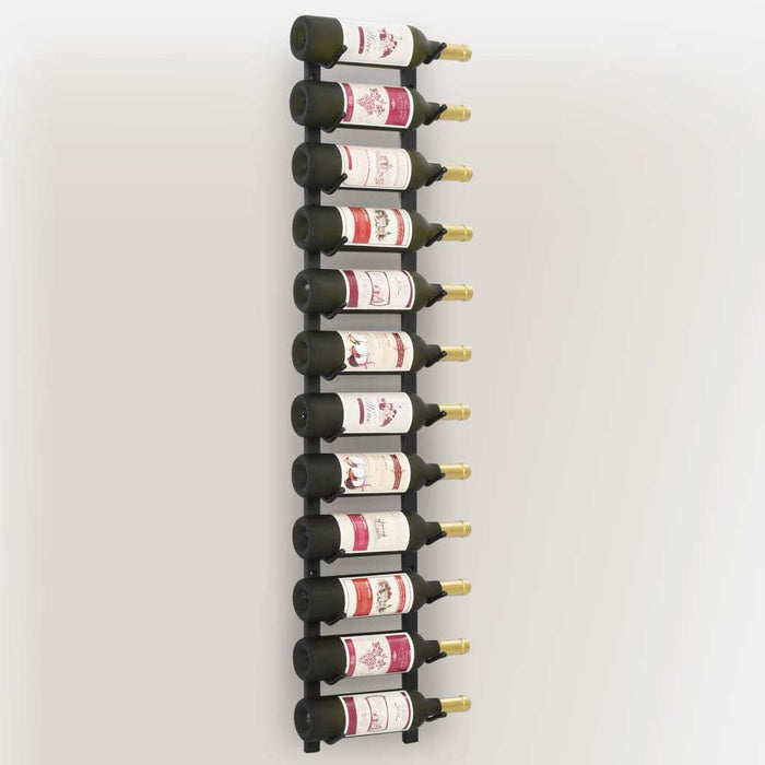 Wall Mounted Wine Rack for 12 Bottles Black Iron