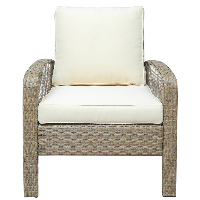 4 Piece Rattan Sofa Seating Group with Cushions, Outdoor Ratten sofa