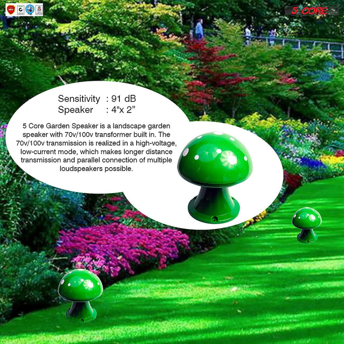 Outdoor Speakers Waterproof Wired Garden Patio Speaker Mushroom Shape Indoor + LMT 5 Core GS Mushroom Ratings