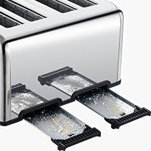 Toaster 4 Slice, Stainless Steel Extra-Wide Slot Toaster with Dual Control Panels
