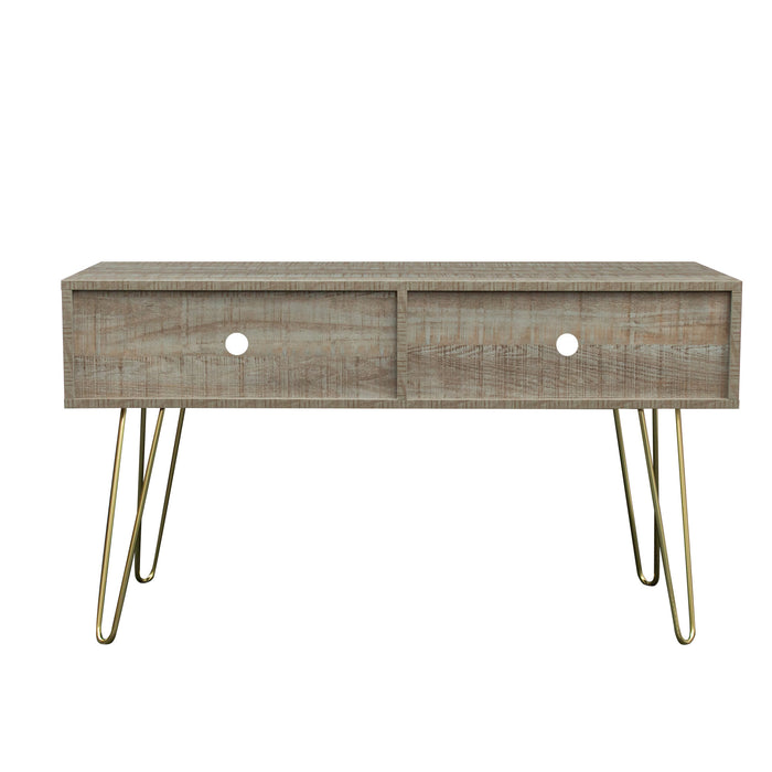Modern Design TV stand stable Metal Legs with 2 open shelves to put TV, DVD, router, books, and small ornaments,Grey
