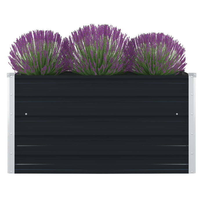 Raised Garden Bed 39.4"x39.4"x17.7" Galvanised Steel Anthracite