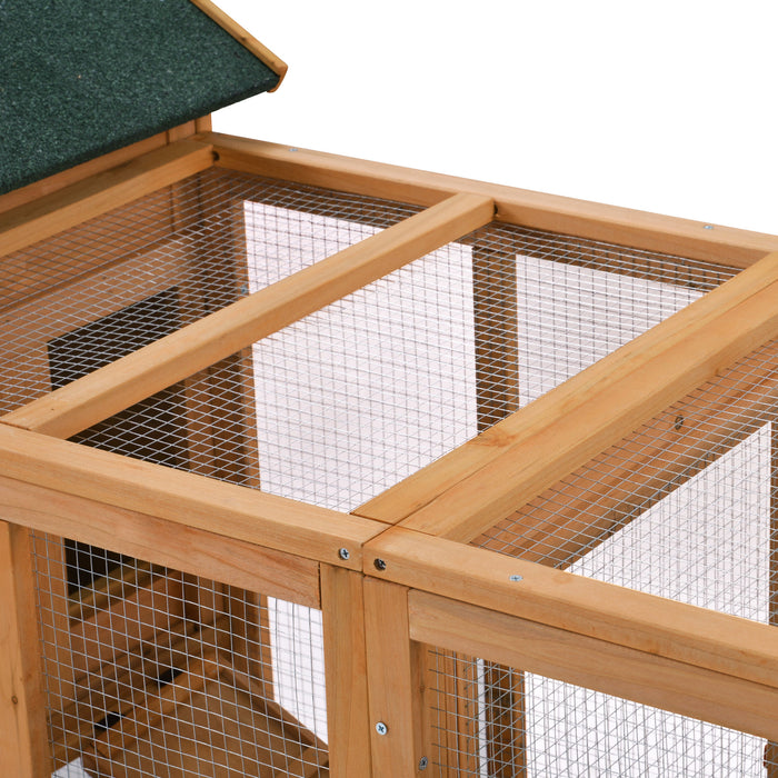 Natural Gray Large Outdoor Wooden Chicken Coop Rabbit Hutch