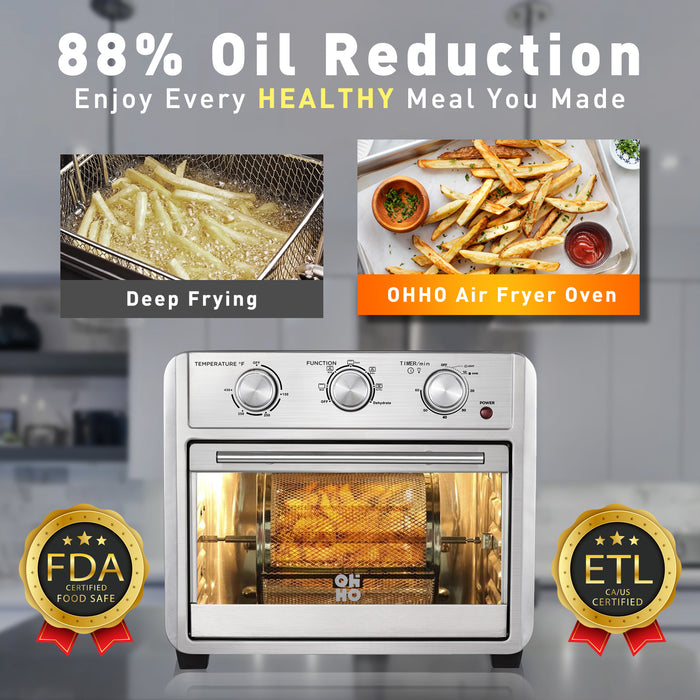 OHHO, Household Multi-Function Air Fryer, Oven, 360° Rotating Roasting, Two Types Optional, 22L