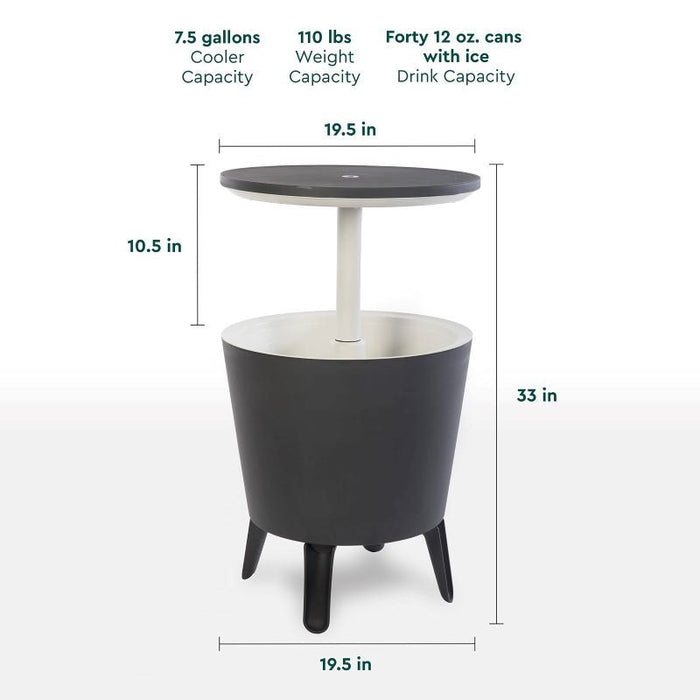 7.5 Gallon Modern Cool Bar Outdoor Patio Furniture With Wine Cooler