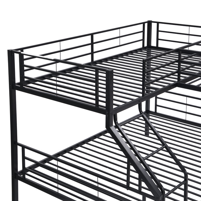 New Space Twin over Full Bunk Bed with a Twin Size Loft Bed attached