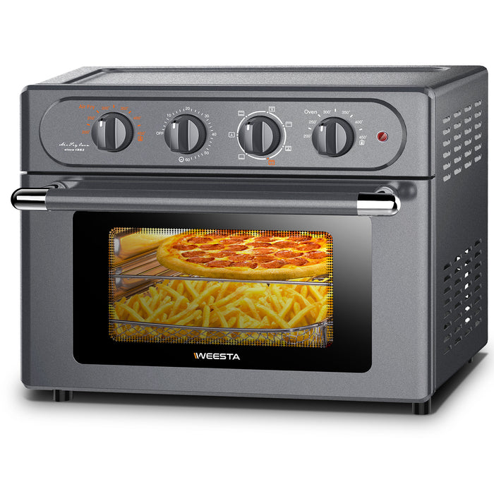 WEESTA 7-in-1 Convection Oven Countertop, 24QT Large Air Fryer with Accessories & E-Recipes