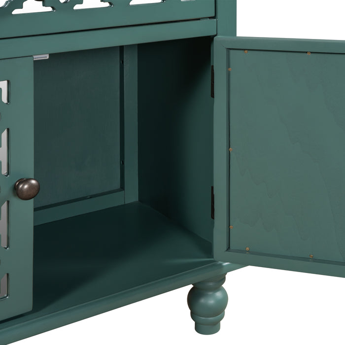 29.5'' Accent Storage Cabinet Wooden Cabinet with Decorative Mirror Door, Modern Sideboard for Entryway, Living Room, Bedroom