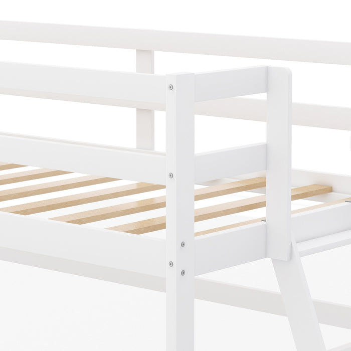Twin Size Low Loft Bed with Ladder